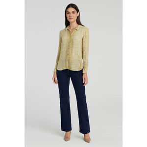 Women's Heihei Yellow White Floral Print Long Sleeve Blouse S